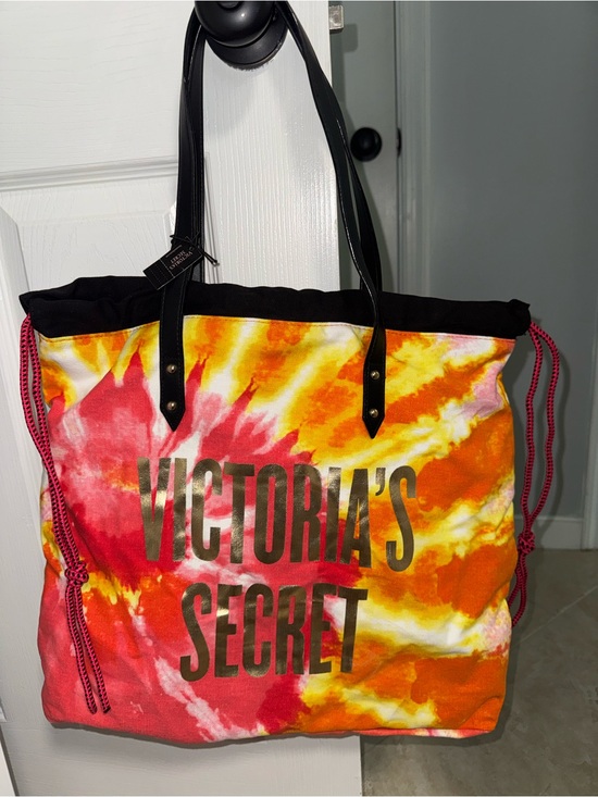 Victoria's Secret Handbags - Victoria's Secret Tie-Dye Canvas Tote - Pink, Orange & Yellow